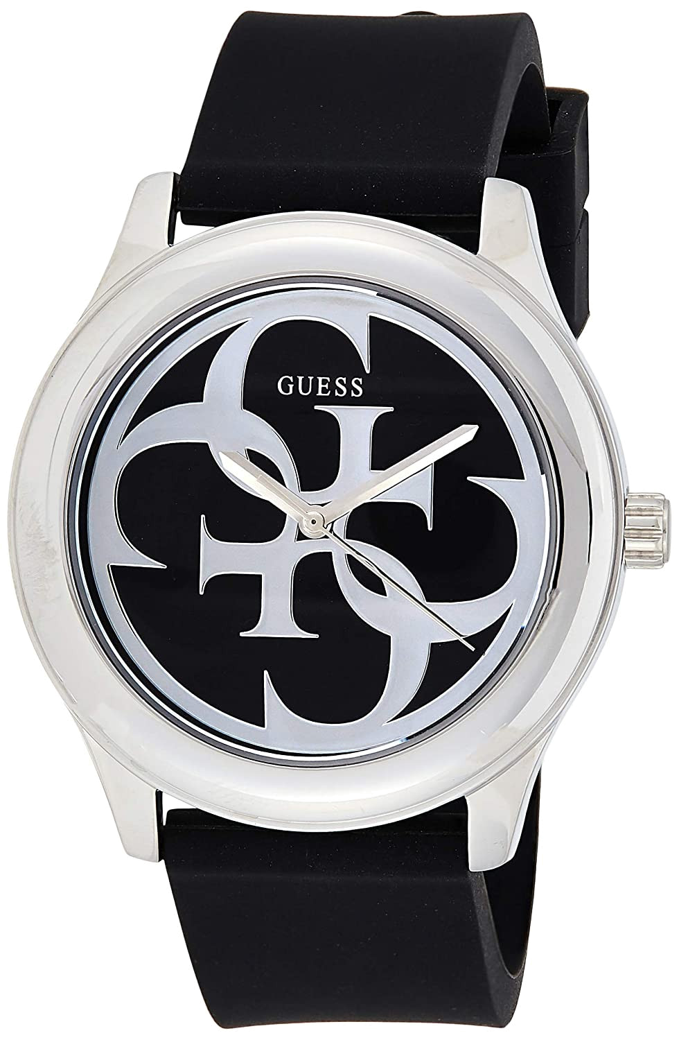 Guess G-Twist Quartz Black Dial Black Silicone Strap Watch For Men  - W0911L8