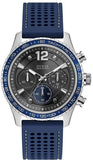 Guess Fleet Chronograph Black Dial Blue Rubber Strap Watch for Men - W0971G2