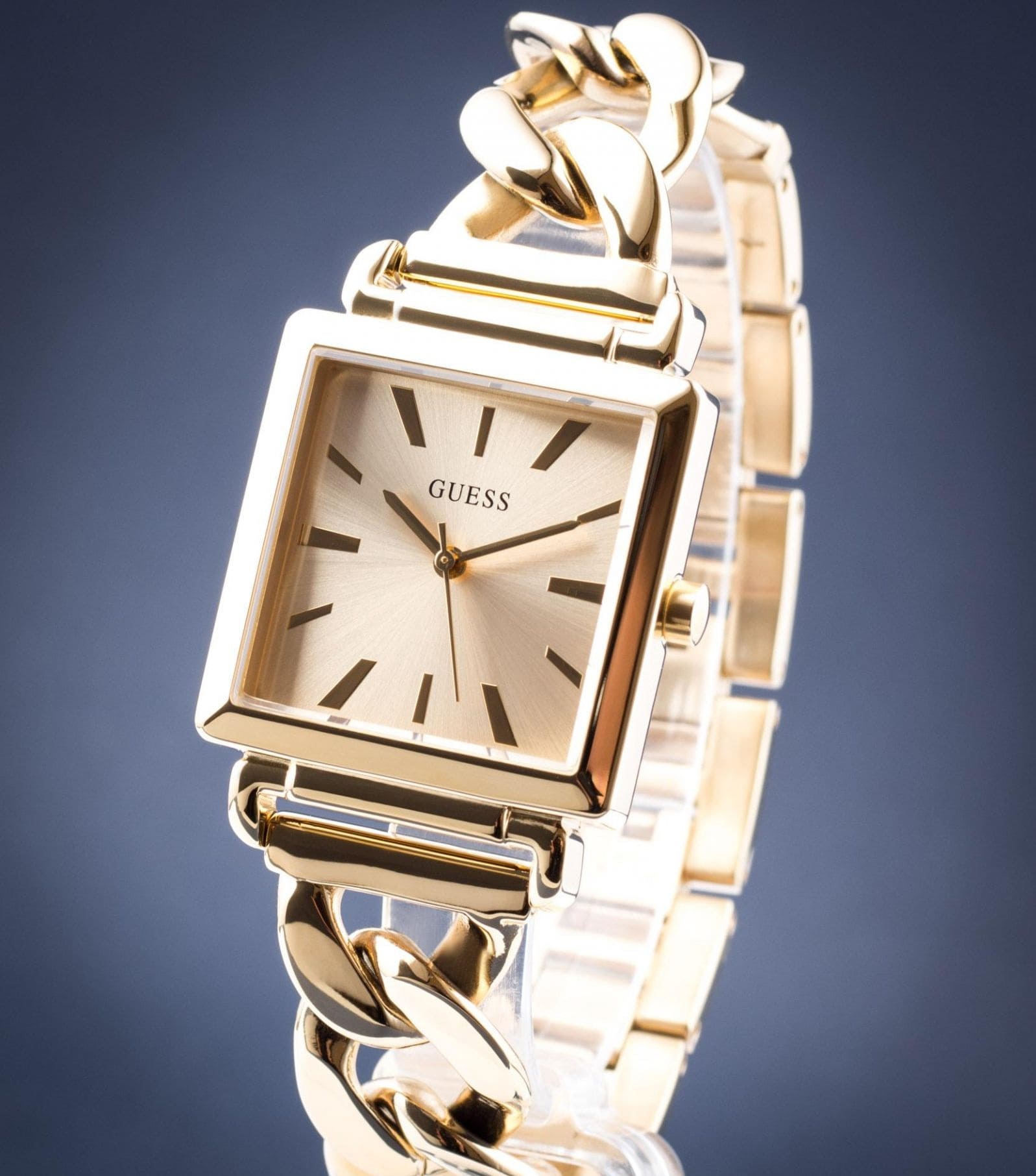 Guess Vanity Gold Dial Gold Steel Strap Watch for Women - W1029L2