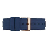 Guess Confetti Diamonds Gold Dial Blue Rubber Strap Watch For Women - W1098L6