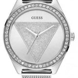 Guess Tri Glitz Quartz Silver Dial Silver Mesh Bracelet Watch For Women - W1142L1