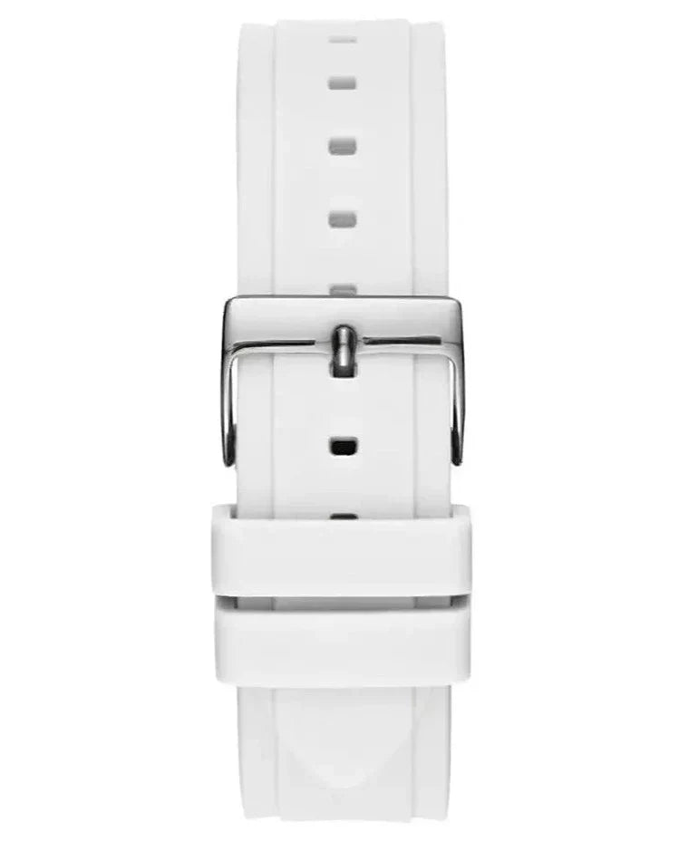 Guess Zena Analog White Dial White Rubber Strap Watch For Women - W1094L1