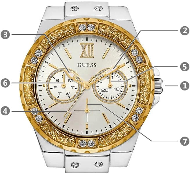 Guess Limelight Quartz Silver Dial White Leather Strap Watch For Women - W0775l8