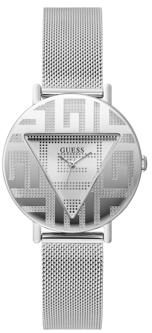 Guess Iconic Quartz Silver Dial Silver Mesh Bracelet Watch For Women - GW0527L1