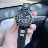 Guess Delta Black Dial Black Silicone Strap Watch for Men - GW0051G1