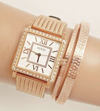 Guess Highline Off White Dial Rose Gold Stainless Steel Mesh Strap Watch For Women - W0826L3