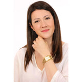 Guess Mod G Gold Dial Gold Steel Strap Watch for Women - GW0294L2