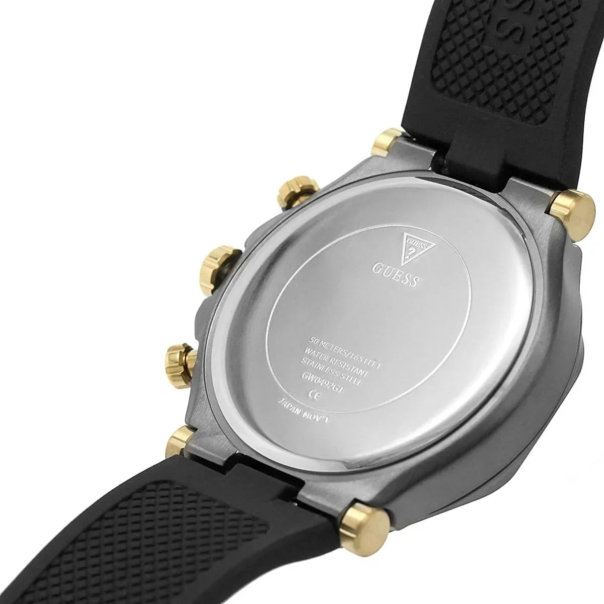 Guess Edge Chronograph Black Dial Black Leather Strap Watch For Men - GW0492G1