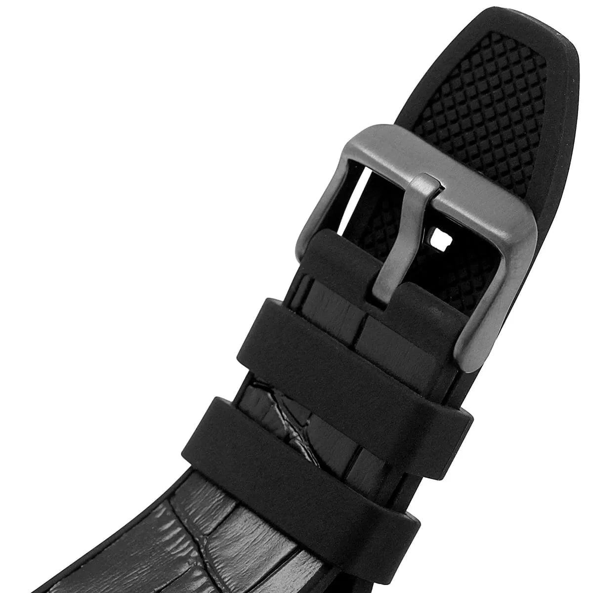 Guess Edge Chronograph Black Dial Black Leather Strap Watch For Men - GW0492G1