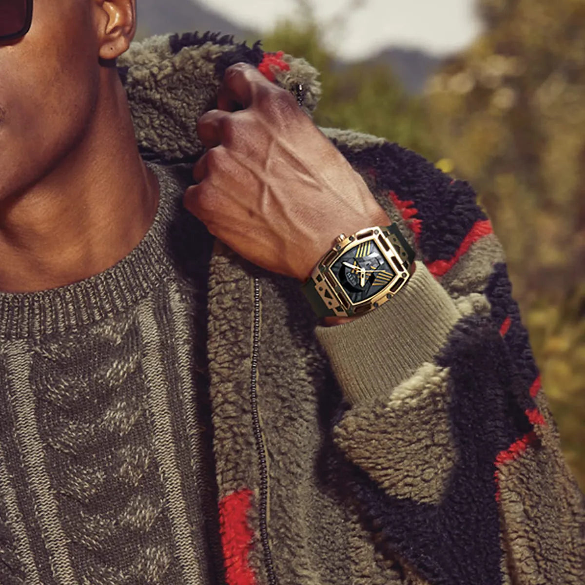 Guess Legend Black Dial Black Rubber Strap Watch For Men - GW0500G1