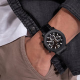 Guess Edge Chronograph Black Dial Black Steel Strap Watch For Men - GW0539G3