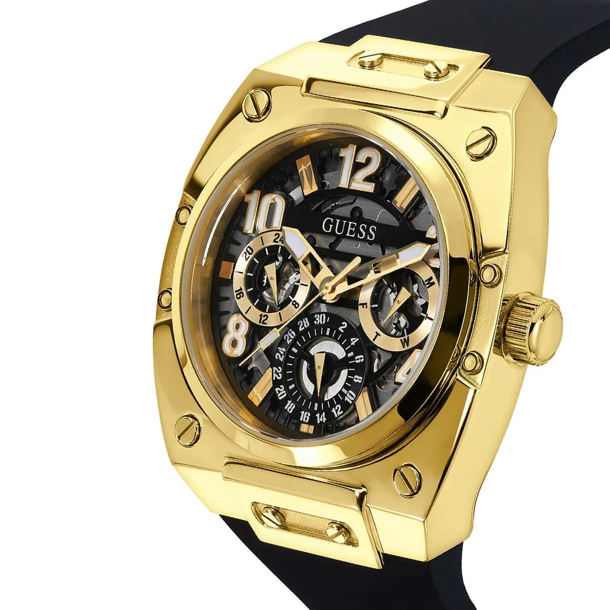 Guess Prodigy Black Dial Black Silicone Strap Watch For Men - GW0569G2