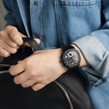 Guess Headliner Multifunction Black Dial Black Steel Strap Watch For Men - GW0572G3