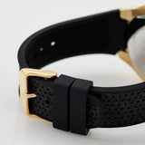 Guess Asteria Multifunction Gold Dial Black Rubber Strap Watch For Women - GW0620L2