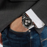 Guess Equity Analog Black Dial Silver Steel Strap Watch For Men - GW0703G1