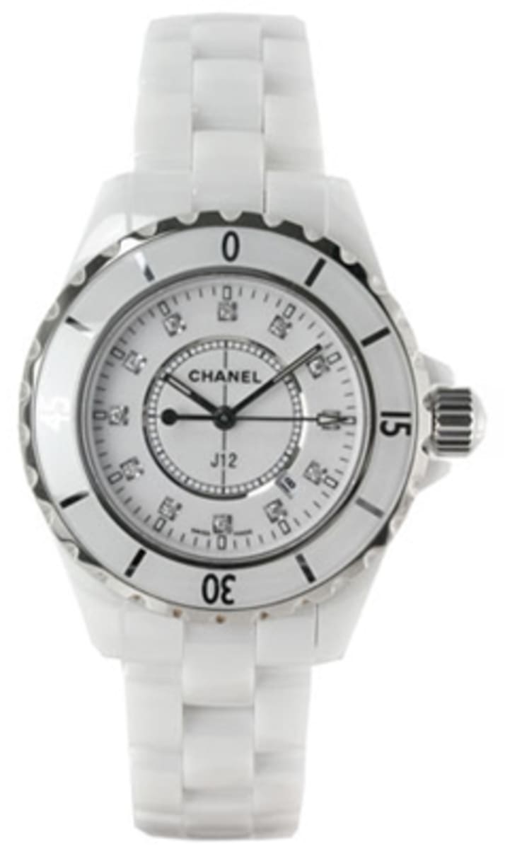 Chanel J12 Diamonds Ceramic White Dial White Steel Strap Watch for Women - J12 H1628
