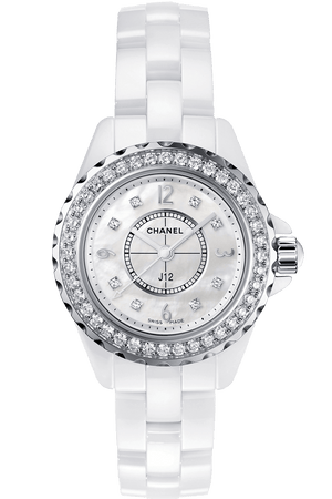 Chanel J12 Diamonds Quartz White Dial White Steel Strap Watch for Women - J12 H2572