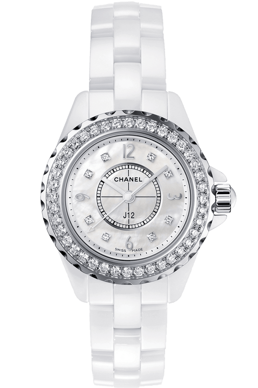 Chanel J12 Diamonds Quartz White Dial White Steel Strap Watch for Women - J12 H2572