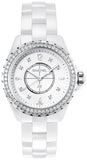 Chanel J12 Quartz Diamonds White Dial White Steel Strap Watch for Women - J12 H3110