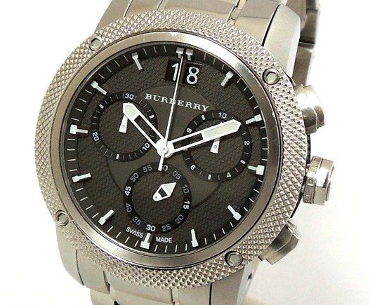 Burberry Utilitarian Chronograph Black Dial Silver Steel Strap Watch For Men - BU9800