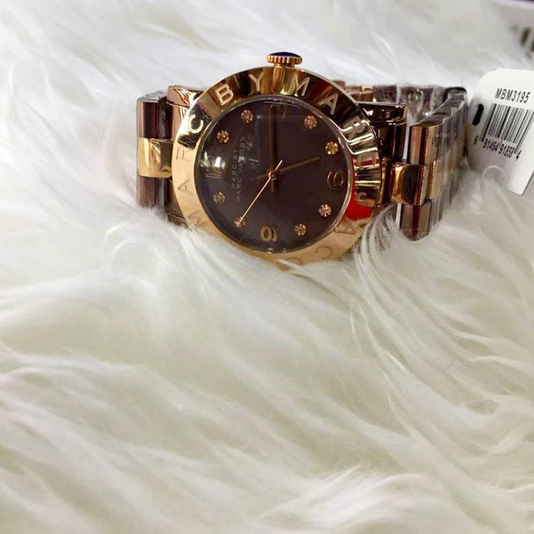 Marc Jacobs Amy Grey Dial Two Tone Steel Strap Watch for Women - MBM3195