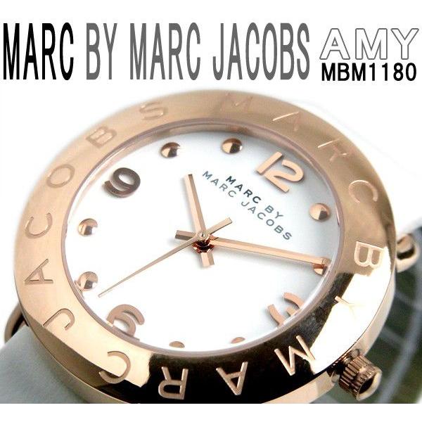 Marc Jacobs Amy White Dial White Leather Strap Watch for Women - MBM1180