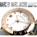 Marc Jacobs Amy White Dial White Leather Strap Watch for Women - MBM1180
