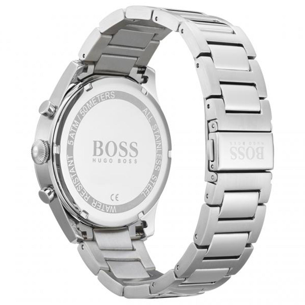 Hugo Boss Pioneer Blue Dial Silver Steel Strap Watch for Men - 1513713