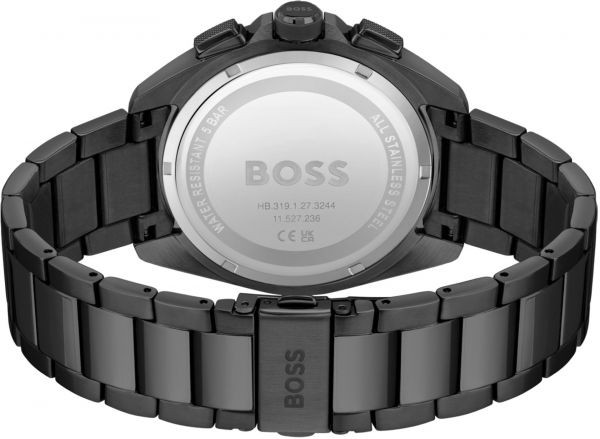 Hugo Boss Onyx Black Dial Black Steel Strap Watch for Men - 1513365