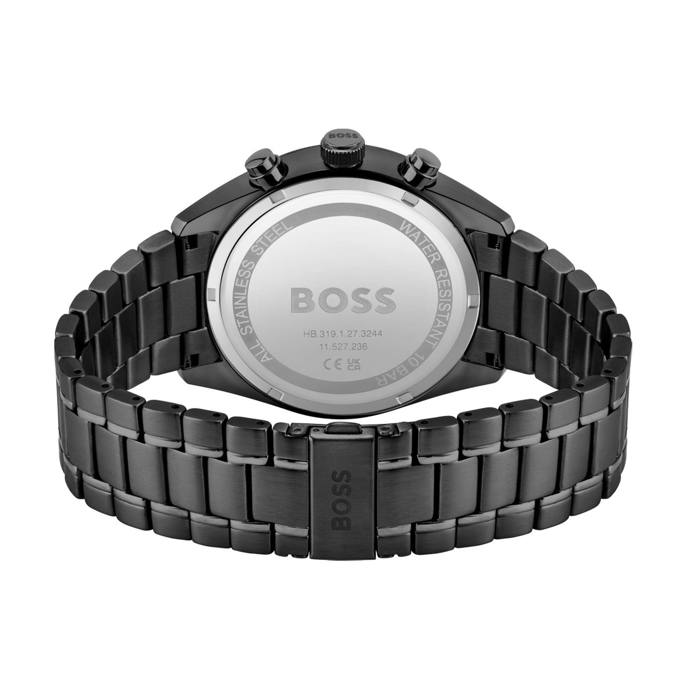 Hugo Boss Champion Black Dial Black Steel Strap Watch for Men - 1513960