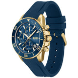 Hugo Boss Admiral Blue Dial Blue Rubber SIlicon Strap Watch for Men - 1513965