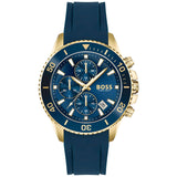 Hugo Boss Admiral Blue Dial Blue Rubber SIlicon Strap Watch for Men - 1513965