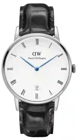 Daniel Wellington Dapper Reading Quartz White Dial Black Leather Strap Watch For Women - DW00100117