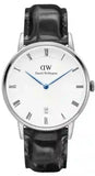 Daniel Wellington Dapper Reading Quartz White Dial Black Leather Strap Watch For Women - DW00100117