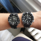 Seiko 5 Sport Automatic Black Dial Black Silicone Strap Watch For Men - SRPD65K3