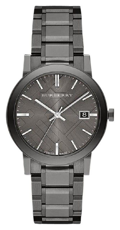 Burberry The City Grey Dial Gunmetal Steel Strap Watch for Men - BU9007