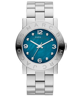 Marc Jacobs Amy Blue Dial Silver Steel Strap Watch for Women - MBM3272