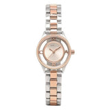 Marc Jacobs Tether Transparent White Dial Two Tone Steel Strap Watch for Women - MBM3418