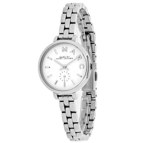 Marc Jacobs Sally White Dial Silver Steel Strap Watch for Women - MBM8642