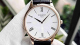 Tissot Tradition 5.5 White Dial Brown Leather Strap Watch for Men - T063.409.36.018.00