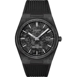 Tissot PRX Powermatic 80 Carbon Black Dial Black Rubber Strap Watch for Men - T137.907.97.201.00