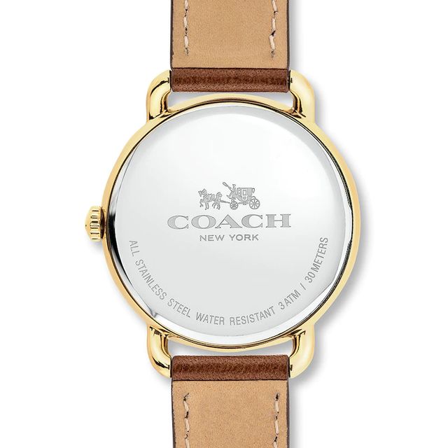 Coach Delancey White Dial Brown Leather Strap Watch for Women - 14502715