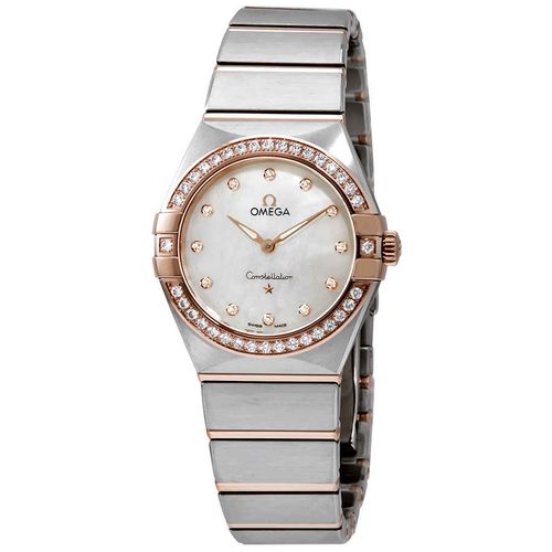 Omega Constellation Manhattan Quartz Diamonds Mother of Pearl Dial Two Tone Steel Strap Watch for Women - 131.20.25.60.55.001