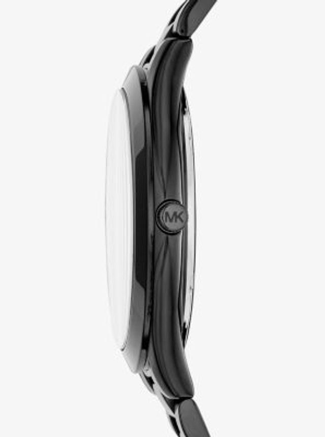Michael Kors Slim Runway Black Dial Black Steel Strap Watch for Women - MK3589