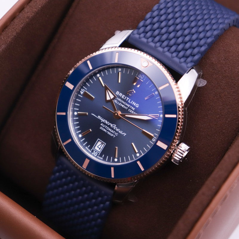 Breitling Superocean Heritage B20 Automatic 42 Blue Dial Blue Mesh Bracelet Watch for Men - UB2010161C1S1