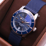 Breitling Superocean Heritage B20 Automatic 42 Blue Dial Blue Mesh Bracelet Watch for Men - UB2010161C1S1