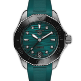 Tag Heuer Aquaracer Professional 300 Automatic Diamonds Green Dial Green Rubber Strap Watch for Women - WBP231G.FT6226
