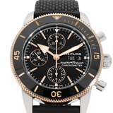 Breitling Superocean Heritage Chronograph 44 Black Dial Black Mesh Bracelet Watch for Men - U13313121B1S1