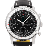 Breitling Navitimer 1 Chronograph 41mm Automatic Black Dial Black Leather Strap Mens Watch - A13324121B1P1