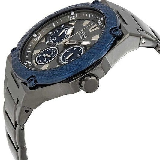 Guess Flagship Multifunction Chronograph Grey Dial Grey Steel Strap Watch for Men - W0601G1